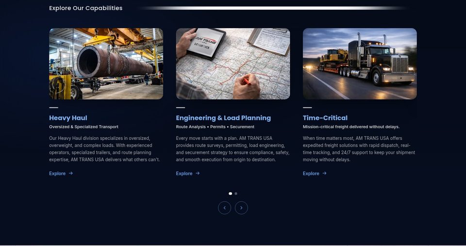 Home — Explore Our Capabilities carousel