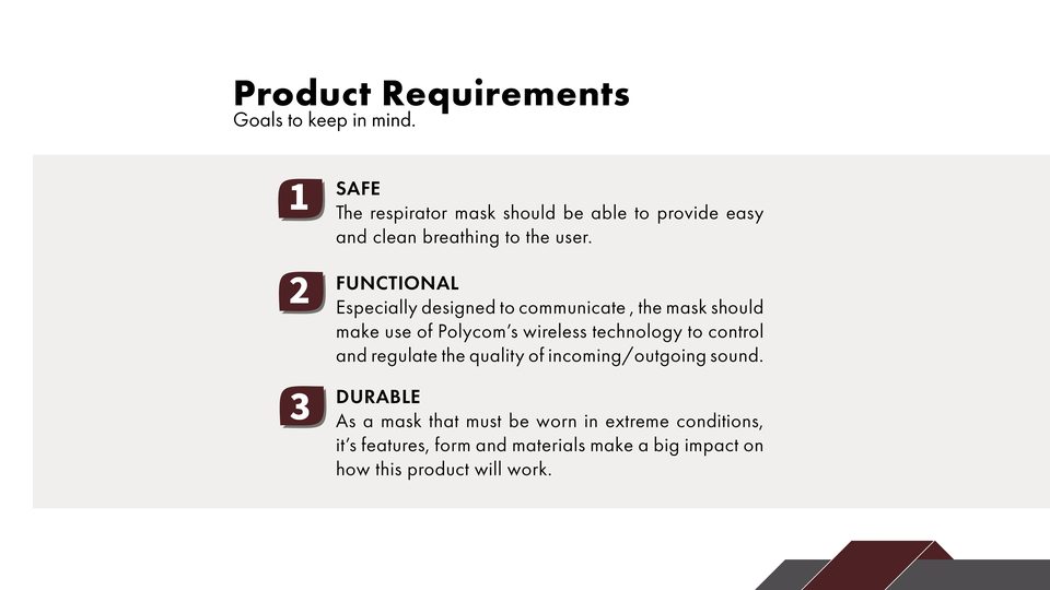 Product requirements — safe, functional, durable