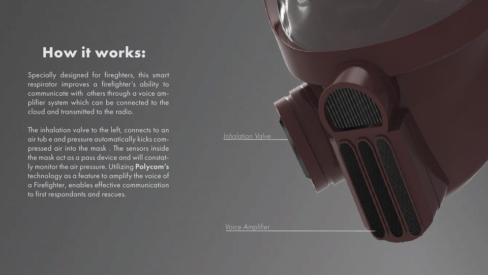 How it works — inhalation valve and voice amplifier