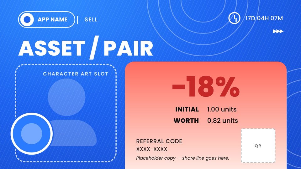Share Card Templates: Sell variant — placeholder data (rebuilt)