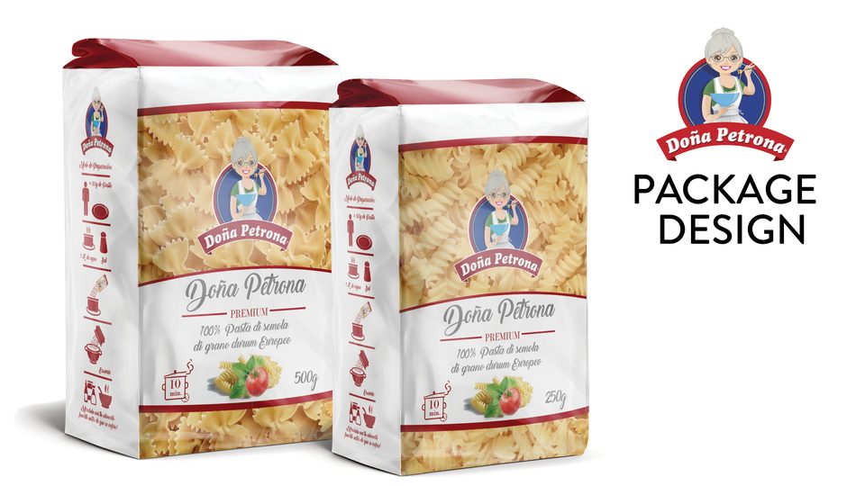 Premium Pasta — Doña Petrona package design