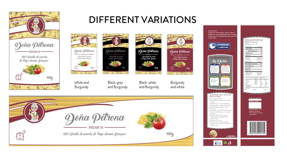 Different variations — color options, front and back panels