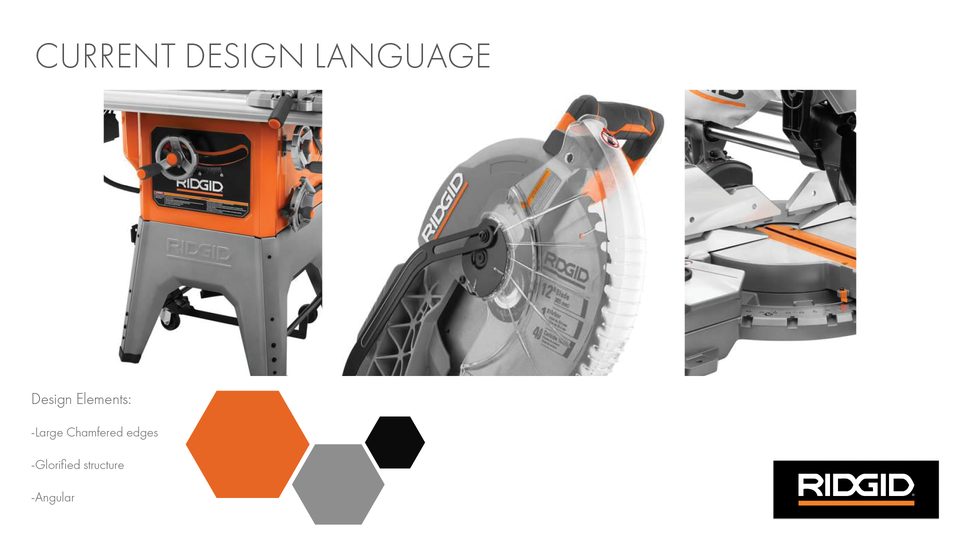 Current design language — large chamfered edges, glorified structure, angular