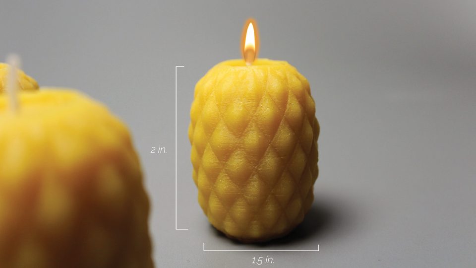 Pineapple candle — 2 in. × 1.5 in.