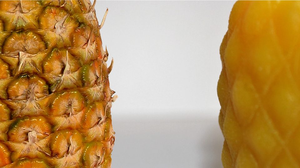 Pineapple and candle