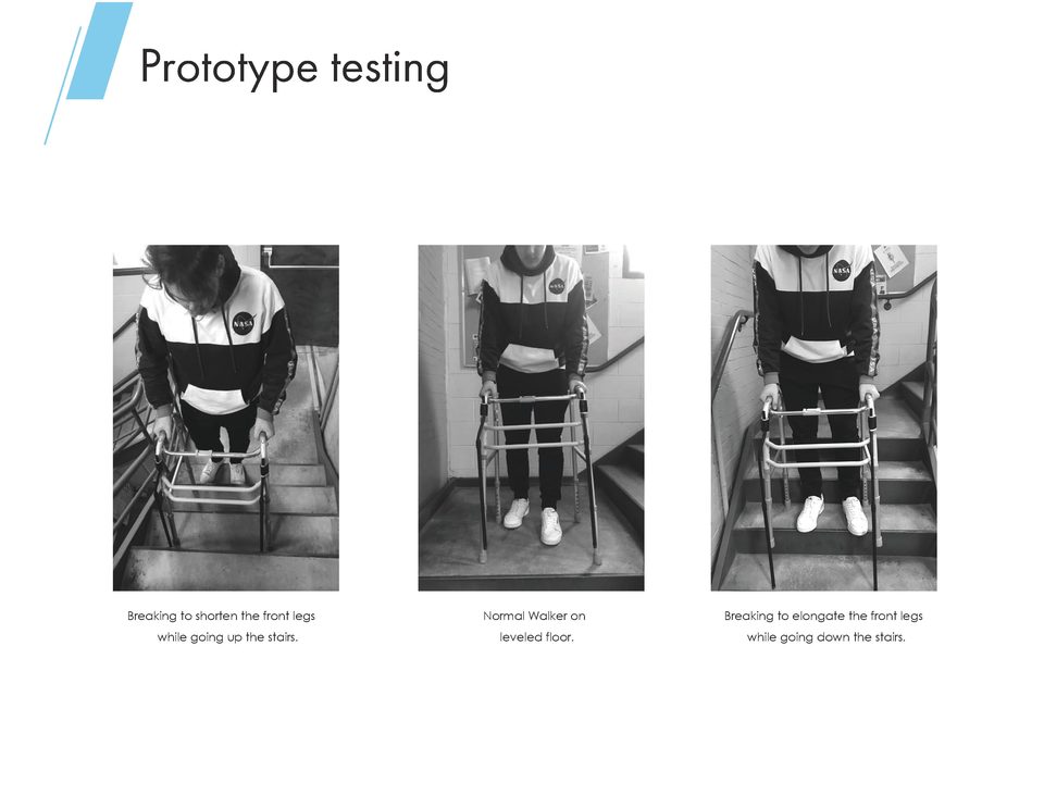 Prototype testing — going up, level floor, going down